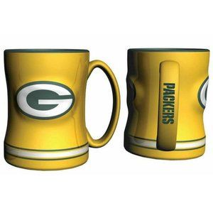 Green Bay Packers 14oz Sculpted Relief Coffee Mug NFL - YELLOW VERSION